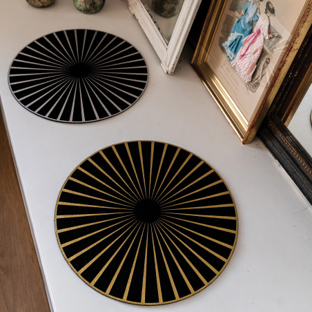 Juego de mesa de fieltro Raini Noir/Argent Diameter 40