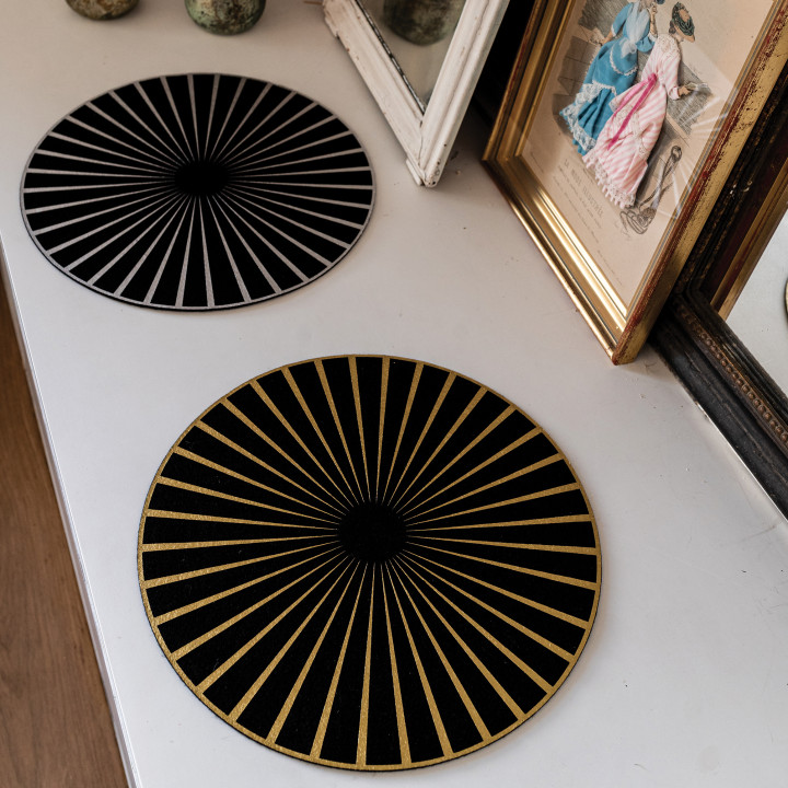 Filz-Tischset Raini Noir/Argent Diameter 40
