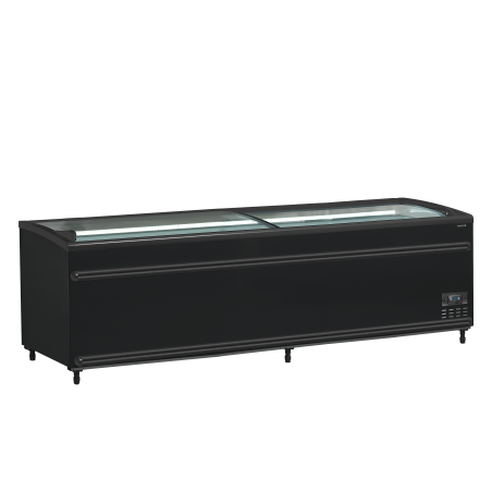 Réfrigérateur / congélateur de supermarché noir SFI250B-CF VS