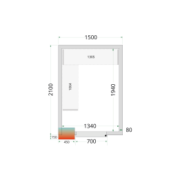 Panneaux de chambre froide 80 mm CR 150x210x220