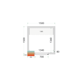 Panneaux de chambre froide 80 mm CR 150x150x220