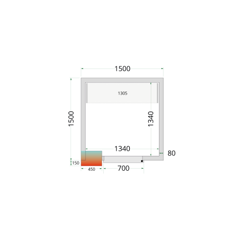 Panneaux de chambre froide 80 mm CR 150x150x220