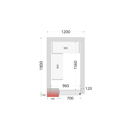 Panneaux de chambre froide 120 mm CR 120x180x220