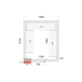 Panneaux de chambre froide 120 mm CR 180x210x220