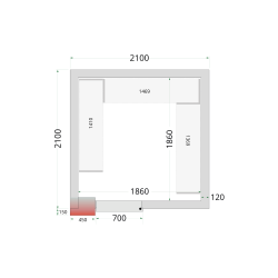 Panneaux de chambre froide 120 mm CR 210x210x220