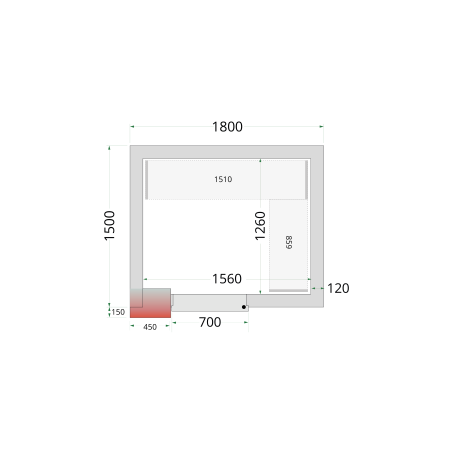 Panneaux de chambre froide 120 mm CR 180x150x220