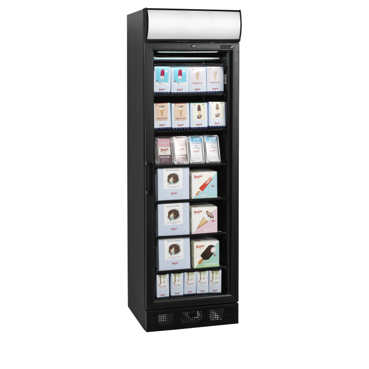 Congélateur vitré noir UFSC371GCP Black