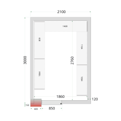 Panneaux de chambre froide 120 mm CR 210x300x220 WD