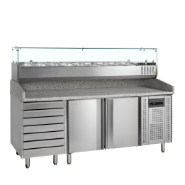 Table à pizza avec module pour garniture PT1310 + GVC38-200