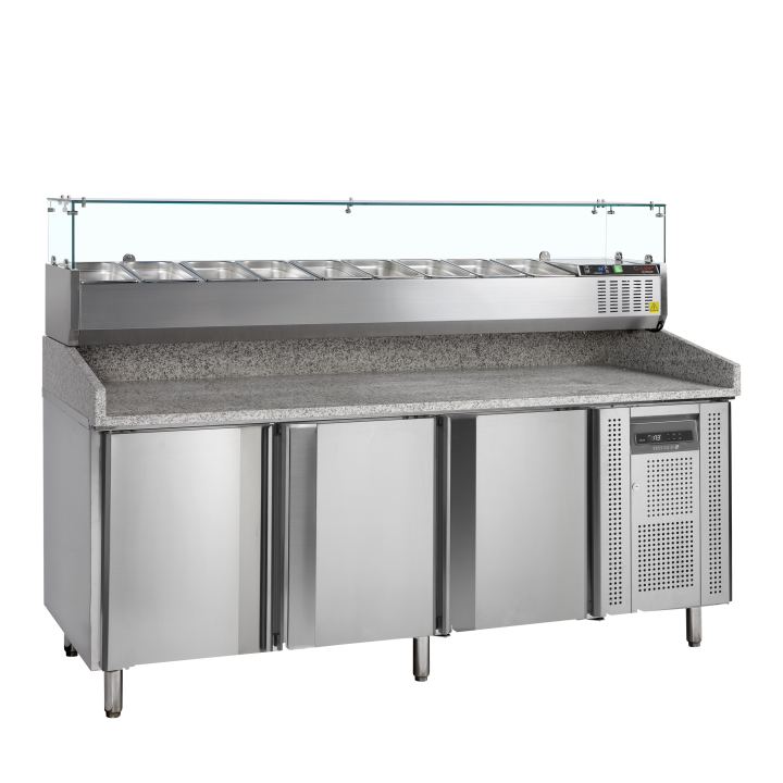 Table à pizza avec module pour garniture PT1300 + GVC38-200