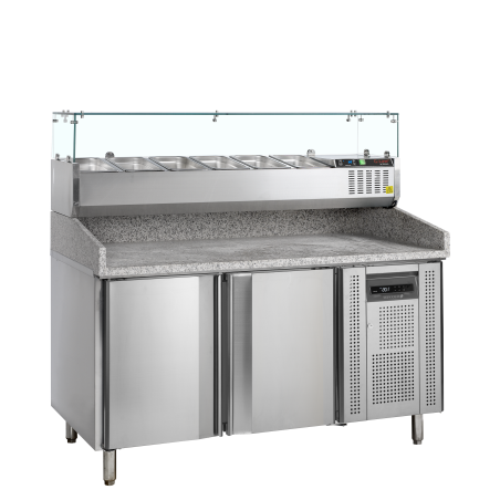 Table à pizza avec module pour garniture PT1200 + GVC38-150