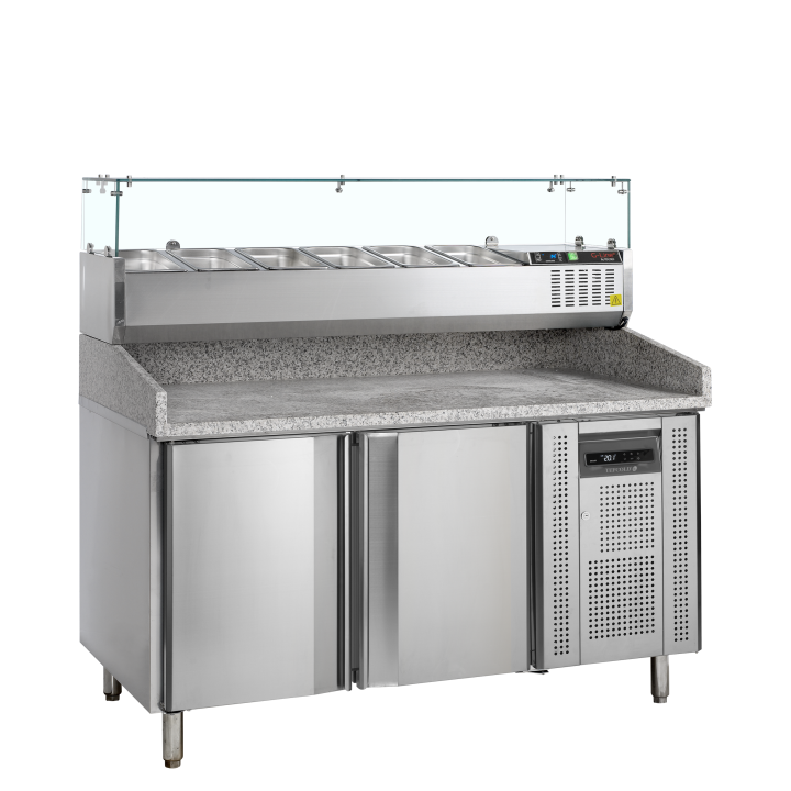 Table à pizza avec module pour garniture PT1200 + GVC38-150