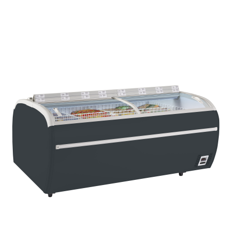 Réfrigérateur / congélateur de supermarché gris TWIN 220A-CF