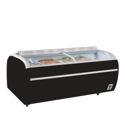 Réfrigérateur / congélateur de supermarché noir TWIN 220B-CF