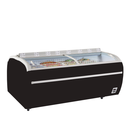 Réfrigérateur / congélateur de supermarché noir TWIN 220B-CF