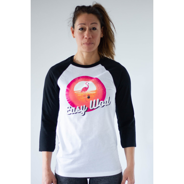 Baseball T-shirt unisexe noir et blanc EASY WOD | VERY BAD WOD — Noir · Taille M