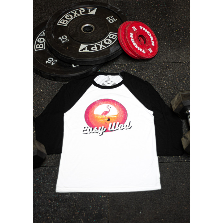 Baseball T-shirt unisexe noir et blanc EASY WOD | VERY BAD WOD — Noir · Taille M