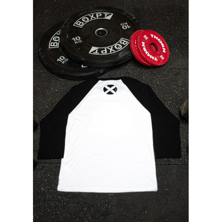 Baseball T-shirt unisexe noir et blanc EASY WOD | VERY BAD WOD — Noir · Taille L