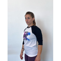 Baseball T-shirt unisexe noir et blanc BRUSH Original | VERY BAD WOD — Noir · Taille XS