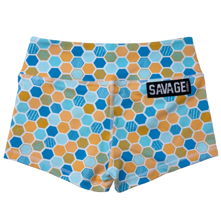 Short femme multicolore HONEYCOMB| SAVAGE BARBELL — Multicolor · Taille M