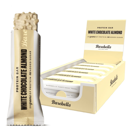 Pack de 12 Barres protéinées CHOCOLAT BLANC AMANDES | BAREBELLS — 12 x 55 Gr · Taille TU