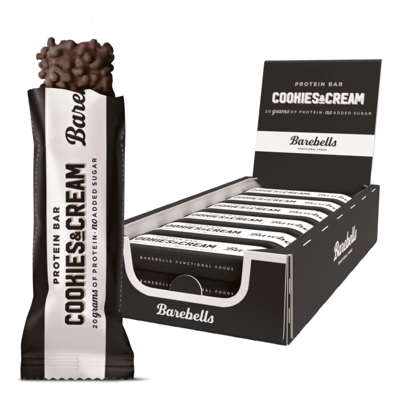 Pack de 12 Barres protéinées COOKIES ET CRÈME | BAREBELLS — 12 x 55 Gr · Taille TU Pack de 12 Barres protéinées COOKIES ET CRÈME | BAREBELLS — 12 x 55 Gr · Taille TU