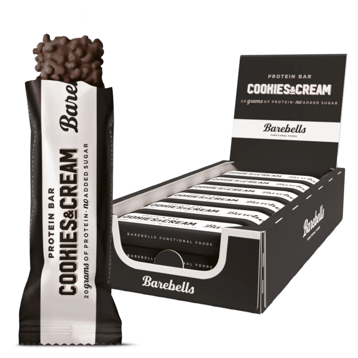 Pack de 12 Barres protéinées COOKIES ET CRÈME | BAREBELLS — 12 x 55 Gr · Taille TU