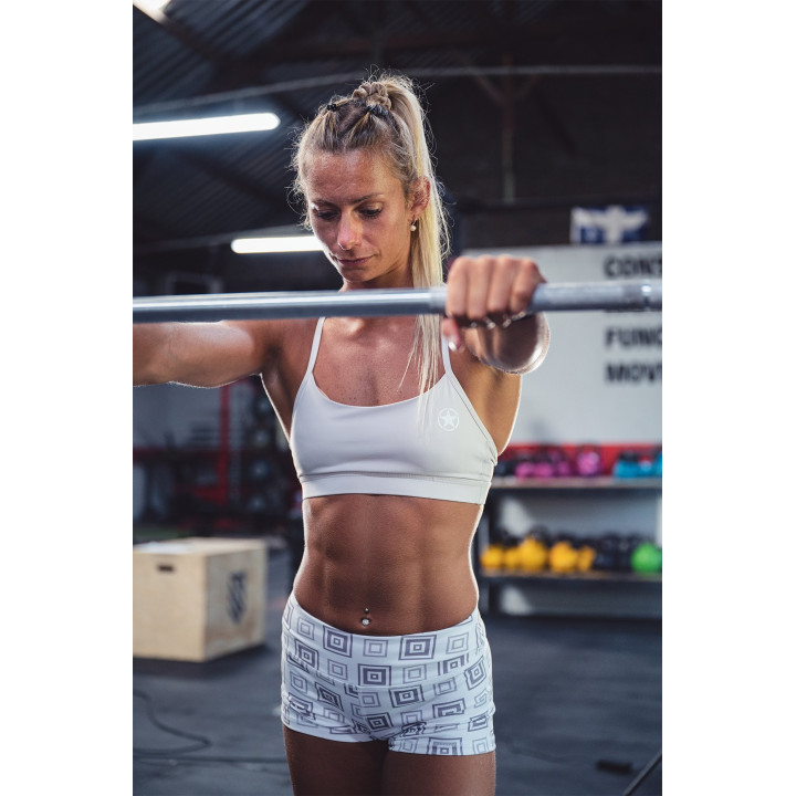 Short femme blanc BOX SQUAT| SAVAGE BARBELL — Blanc · Taille L