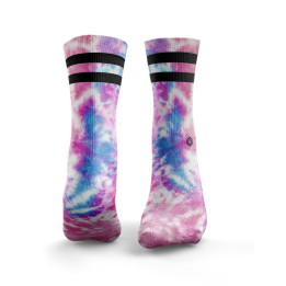 Chaussettes multicolores TIE DYE 2 STRIPES frozen pink and blue| HEXXEE SOCKS — Multicolor · Taille L (43-46)