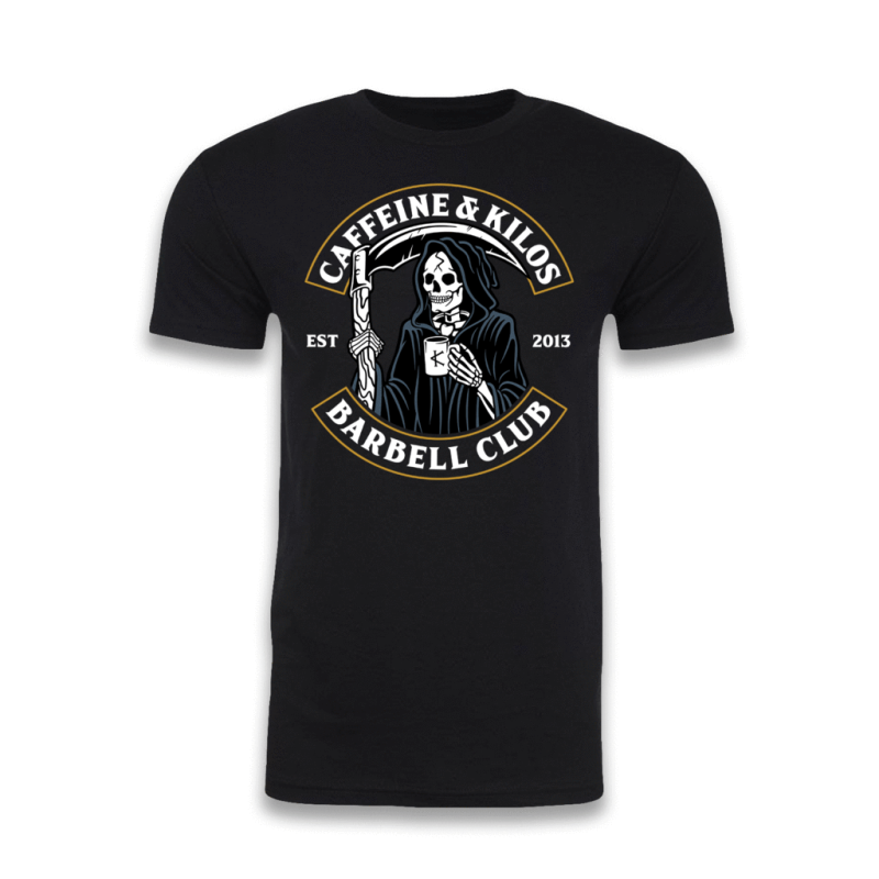 T-shirt Homme noir REAPER SHIRT GOLD | CAFFEINE and KILOS — Noir · Taille S