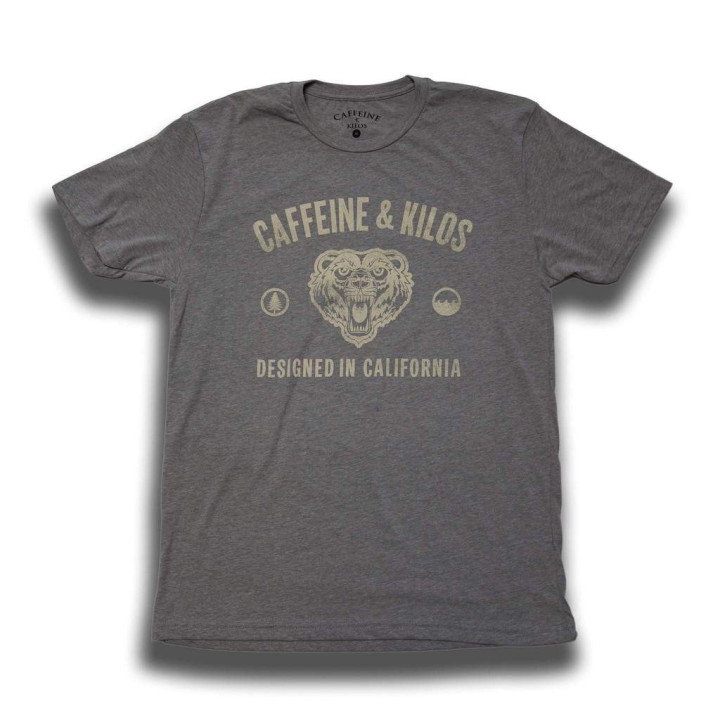 T-shirt Homme gris CALI TEE | CAFFEINE and KILOS — Gris · Taille S