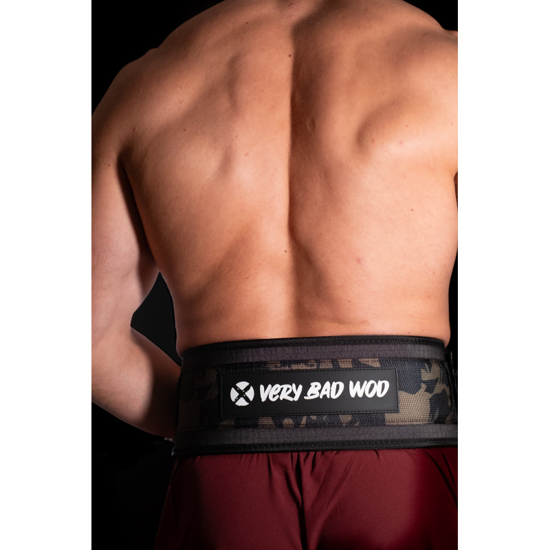Ceinture de force camo personnalisable | VERY BAD WOD — Vert militaire · Taille S