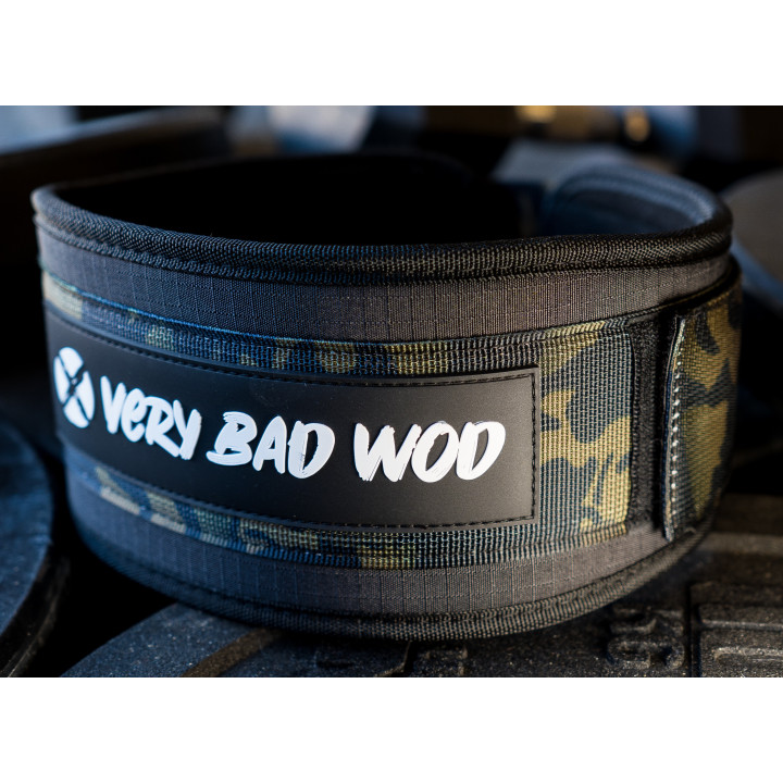 Ceinture de force camo personnalisable | VERY BAD WOD — Vert militaire · Taille S