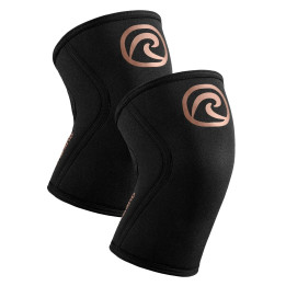 Paire Genouillères CHAMPIONS EDITION Noire - Copper 5 mm | REHBAND — Noir · Taille L