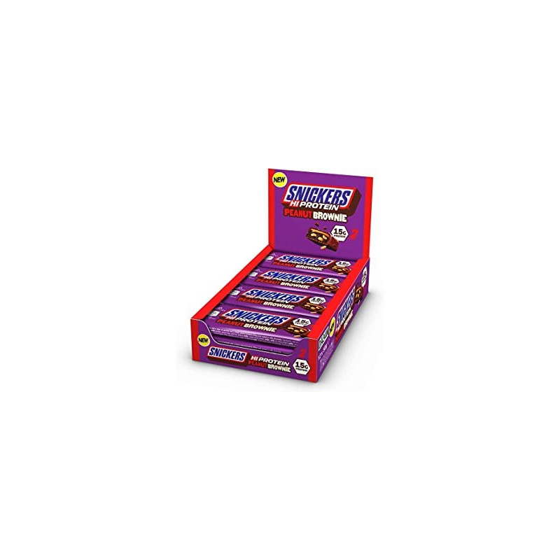 Pack de 12 Barres protéinées SNICKERS PROTEIN PEANUT BROWNIE | MARS PROTEIN — Brownie Cacahuète · Taille 12 x 50 Gr
