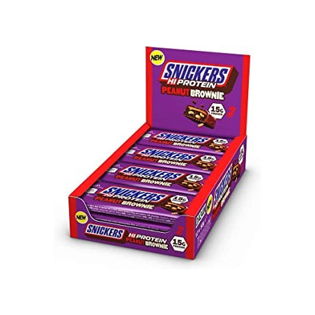Pack de 12 Barres protéinées SNICKERS PROTEIN PEANUT BROWNIE | MARS PROTEIN — Brownie Cacahuète · Taille 12 x 50 Gr