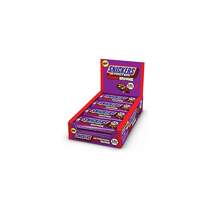 Pack de 12 Barres protéinées SNICKERS PROTEIN PEANUT BROWNIE | MARS PROTEIN — Brownie Cacahuète · Taille 12 x 50 Gr