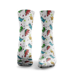 Chaussettes blanches DINOS HELP TOO | HEXXEE SOCKS — Blanc · Taille S (36-40)