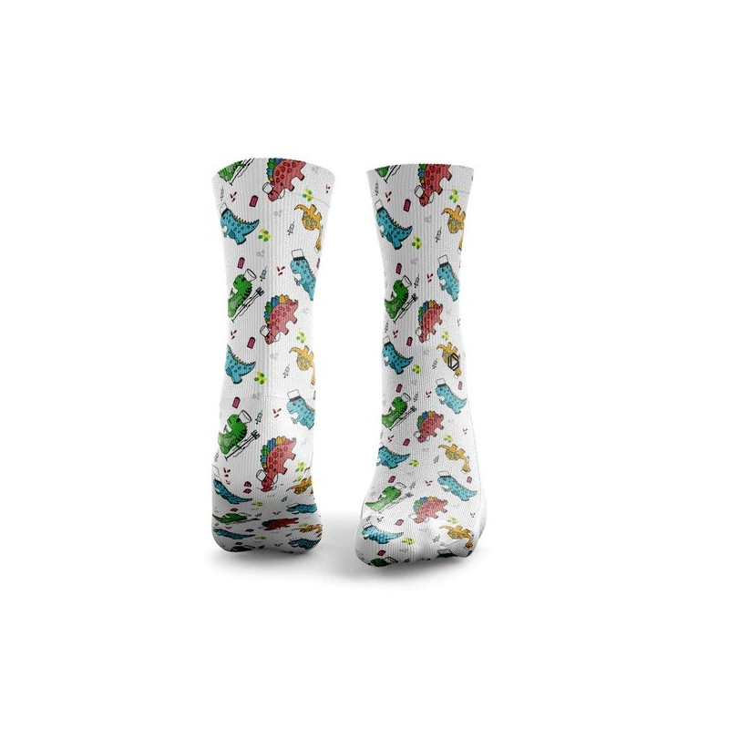 Chaussettes blanches DINOS HELP TOO | HEXXEE SOCKS — Blanc · Taille S (36-40) Chaussettes blanches DINOS HELP TOO | HEXXEE SOCKS — Blanc · Taille S (36-40)