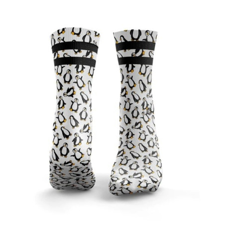 Chaussettes blanches PENGUINS 2 STRIPES| HEXXEE SOCKS — Blanc · Taille L (43-46)