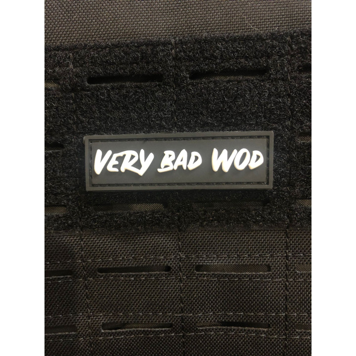 Patch PVC 3D velcro noir Logo VERY BAD WOD | VERY BAD WOD — Noir · Taille TU
