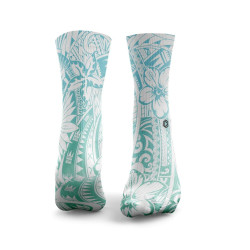 Chaussettes bleu vert POLYNESIAN TATTOO| HEXXEE SOCKS — Bleu / vert · Taille M (40-43)