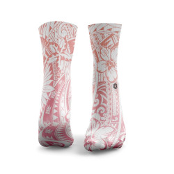 Chaussettes orange rose POLYNESIAN TATTOO| HEXXEE SOCKS — Rose · Taille L (43-46)