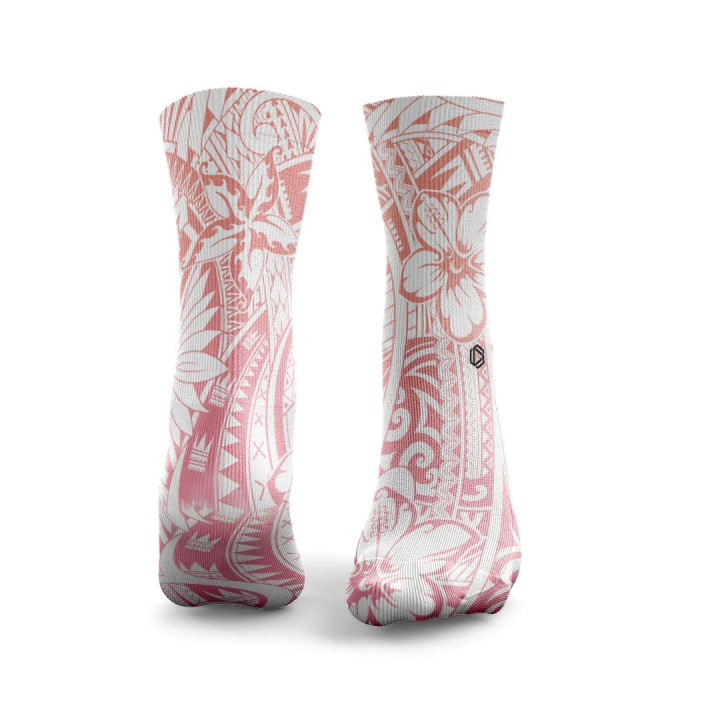 Chaussettes orange rose POLYNESIAN TATTOO| HEXXEE SOCKS — Rose · Taille L (43-46)