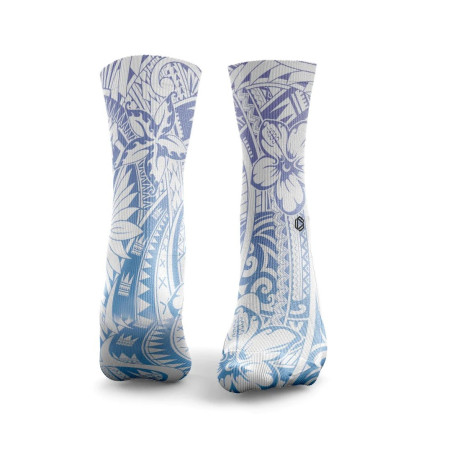 Chaussettes bleu violet POLYNESIAN TATTOO| HEXXEE SOCKS — Bleu · Taille M (40-43)