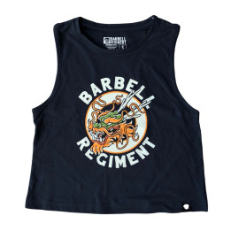Crop tank FORGED IN THE FLAMES noir | BARBELL REGIMENT — Noir · Taille S