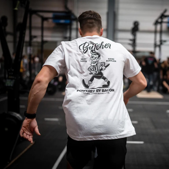 T-Shirt blanc THE BUTCHER | BARBELL REGIMENT — Blanc · Taille S