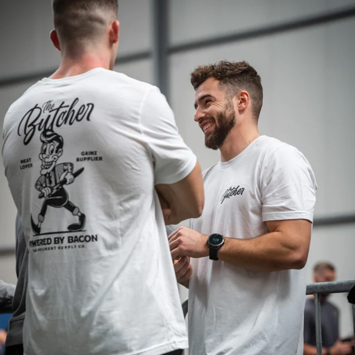 T-Shirt blanc THE BUTCHER | BARBELL REGIMENT — Blanc · Taille S