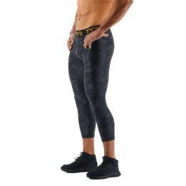 Legging homme COMPRESSION CROP - BLACKOUT CAMO | TYR — NOIR CAMO · Taille S