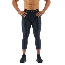 Legging homme COMPRESSION CROP - BLACKOUT CAMO | TYR — NOIR CAMO · Taille S